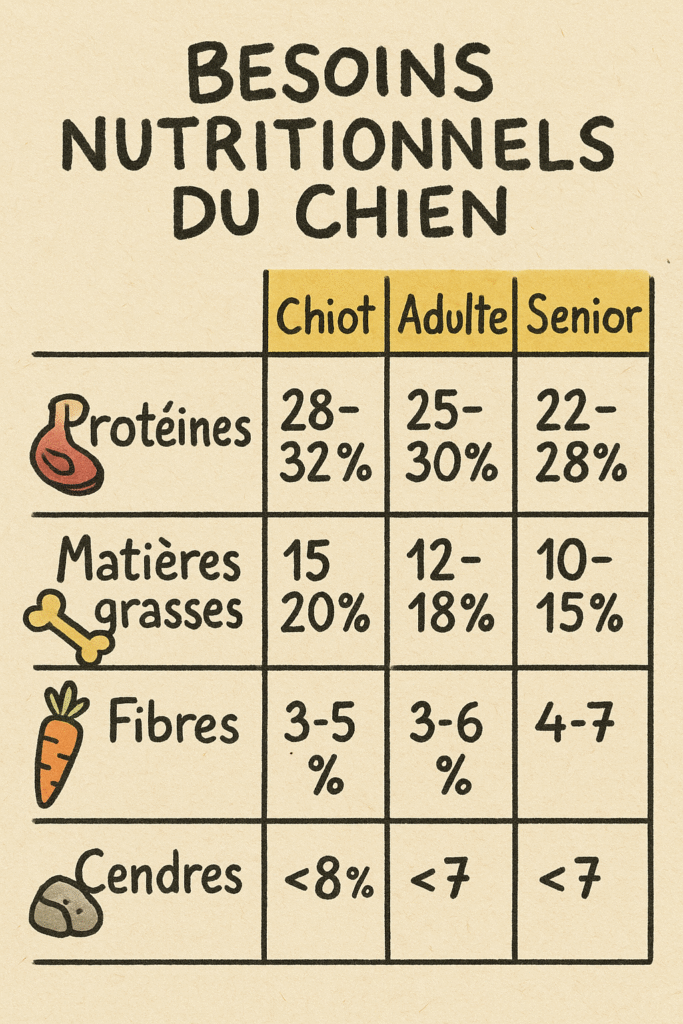 besoin en aliment pour chien