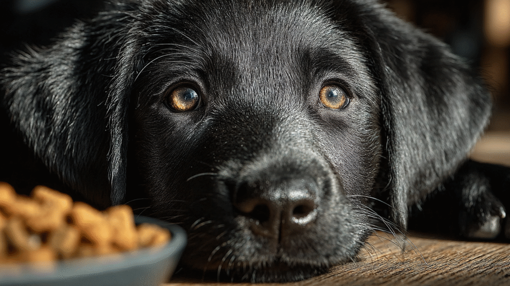 chien mange corquette